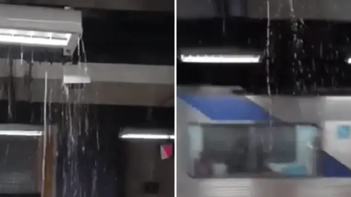 Vídeo: Vazamento de água atinge plataforma de estação do Metrô de SP
