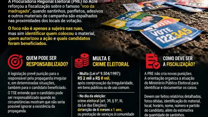 Derrame de santinhos: fiscalização mira quem espalha e quem se beneficia da propaganda irregular