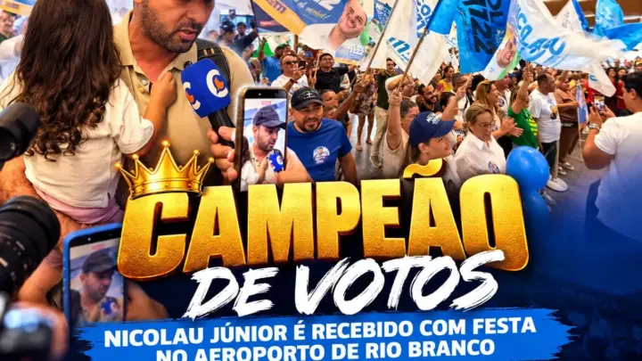 Multidão recepciona Nicolau Junior, presidente da Aleac e deputado estadual campeão de votos