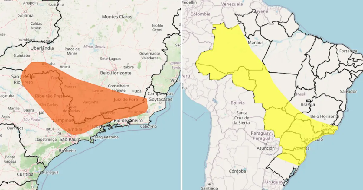 Inmet emite alertas para tempestades em doze estados nesta segunda (12)