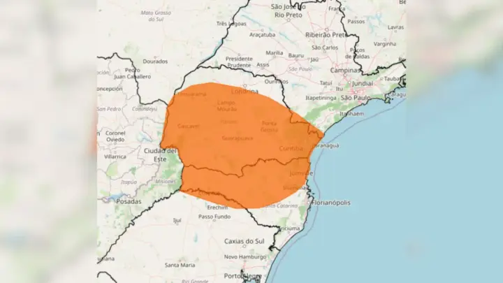 Inmet emite alerta laranja de tempestade para Região Sul nesta terça-feira
