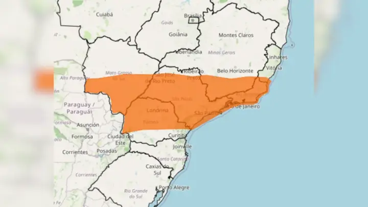 Inmet emite alerta laranja de perigo para tempestade em 6 estados