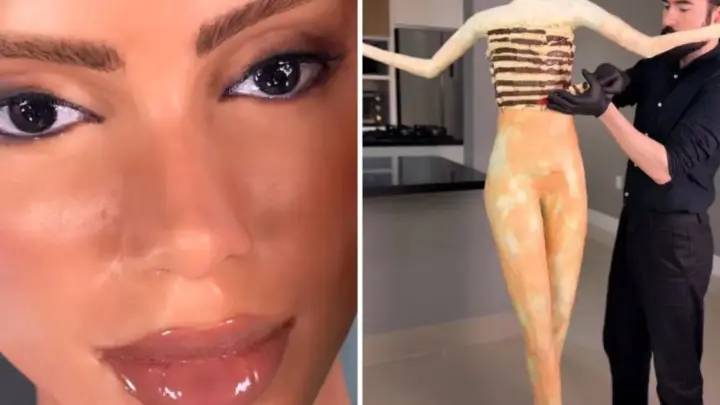 Artista cria bolo realista de rosto e corpo de Anitta; veja resultado