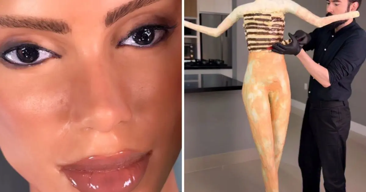 Artista cria bolo realista de rosto e corpo de Anitta; veja resultado