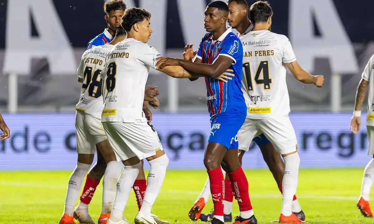 Brasileirão: com expulsão de Neymar e gol no fim, Santos e Bahia empatam