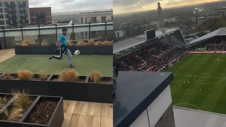 Brentford denuncia homem que chutou bola de rugby de prédio no estádio