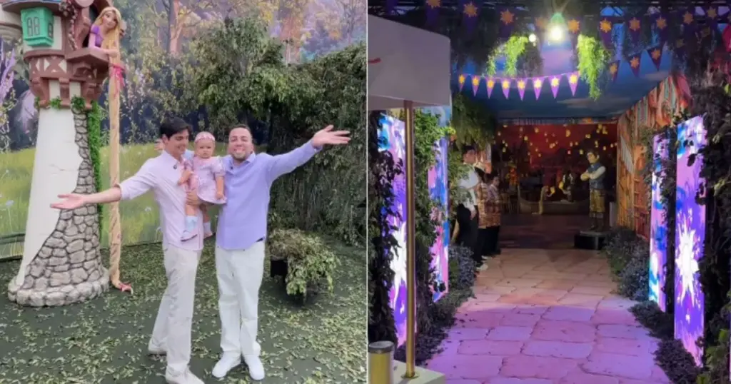 Lucas Rangel recria cenários de “Enrolados” para festa de 1 ano da filha