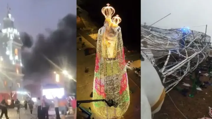 Círio em Belém: Imagem gigante de Nazaré desaba após fortes chuvas