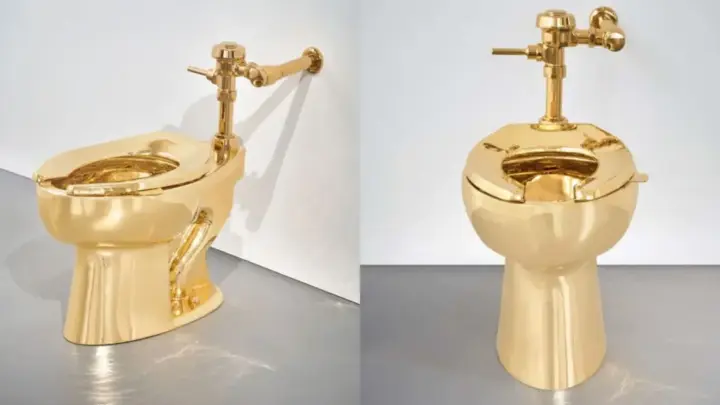 Vaso sanitário feito com mais de 100 kg de ouro maciço é leiloado por US$ 10 milhões