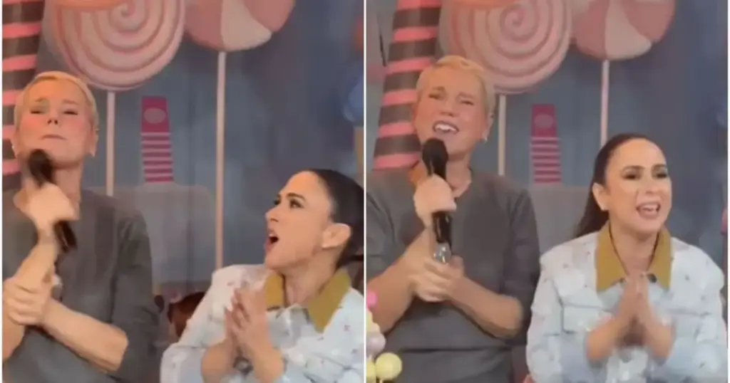 Xuxa faz surpresa em aniversário da filha de Tatá Werneck; veja